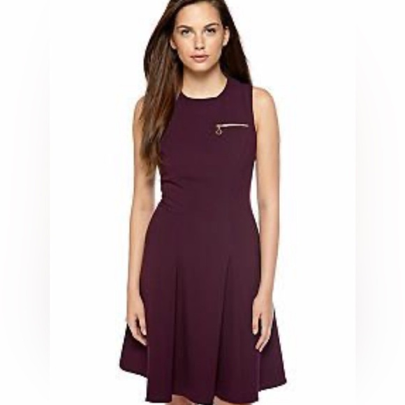 Calvin Klein Purple Fit & Flare Dress - Picture 1 of 10